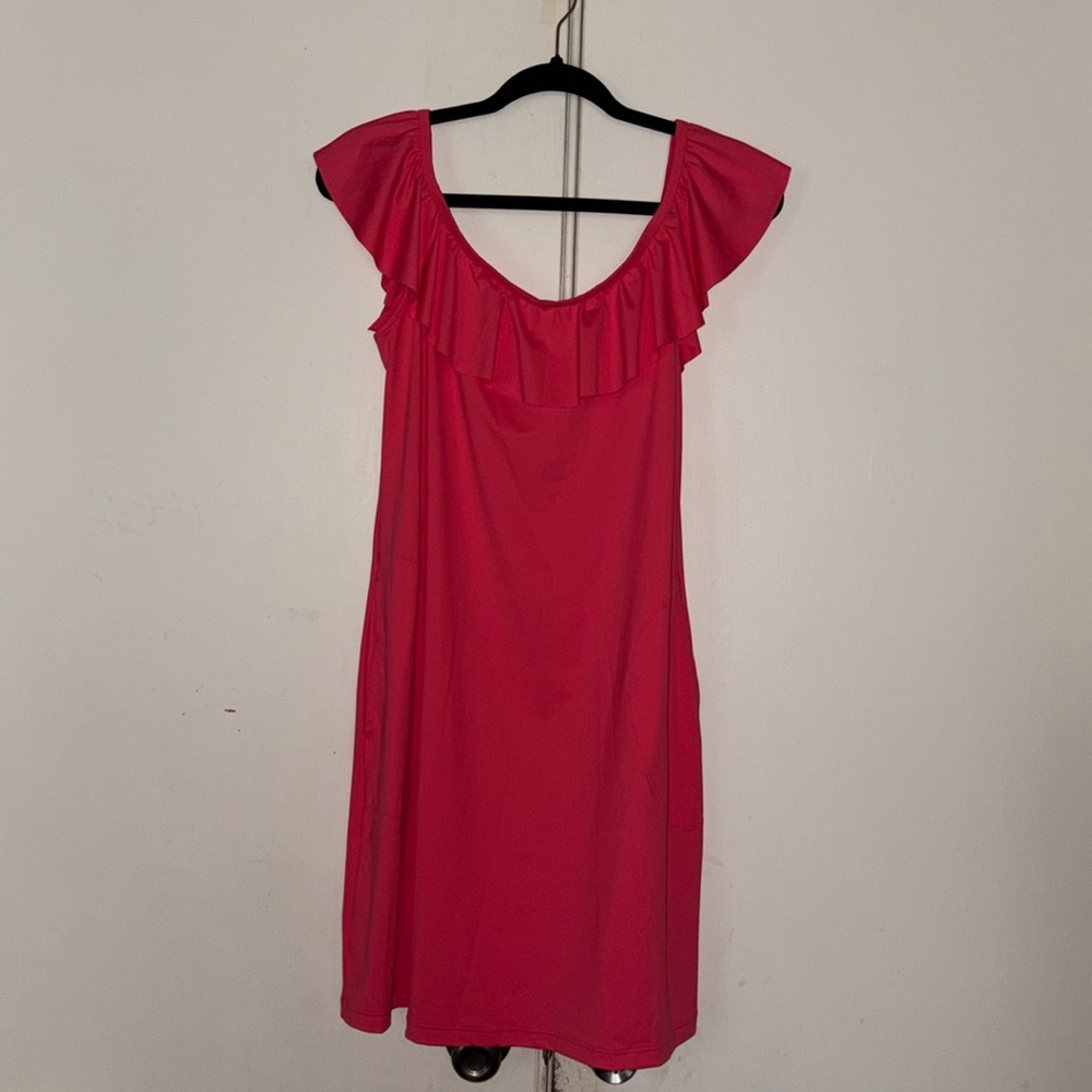 Tommy Bahama Coral Ruffle Mini Dress